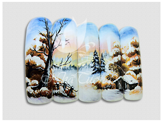 Mẫu nail phong cảnh