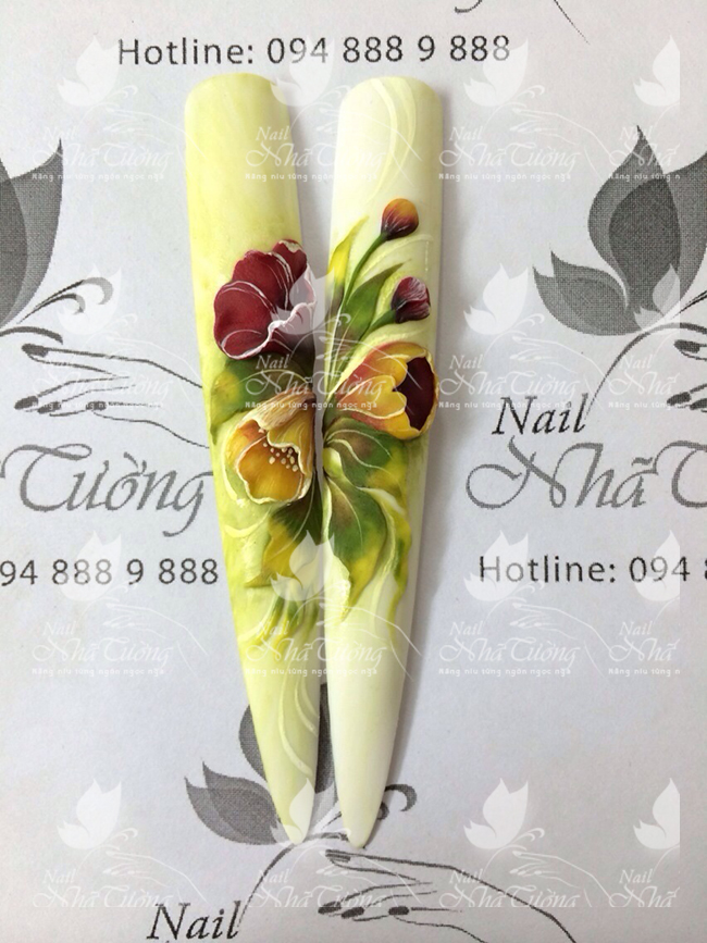 Mẫu nail hoa nổi