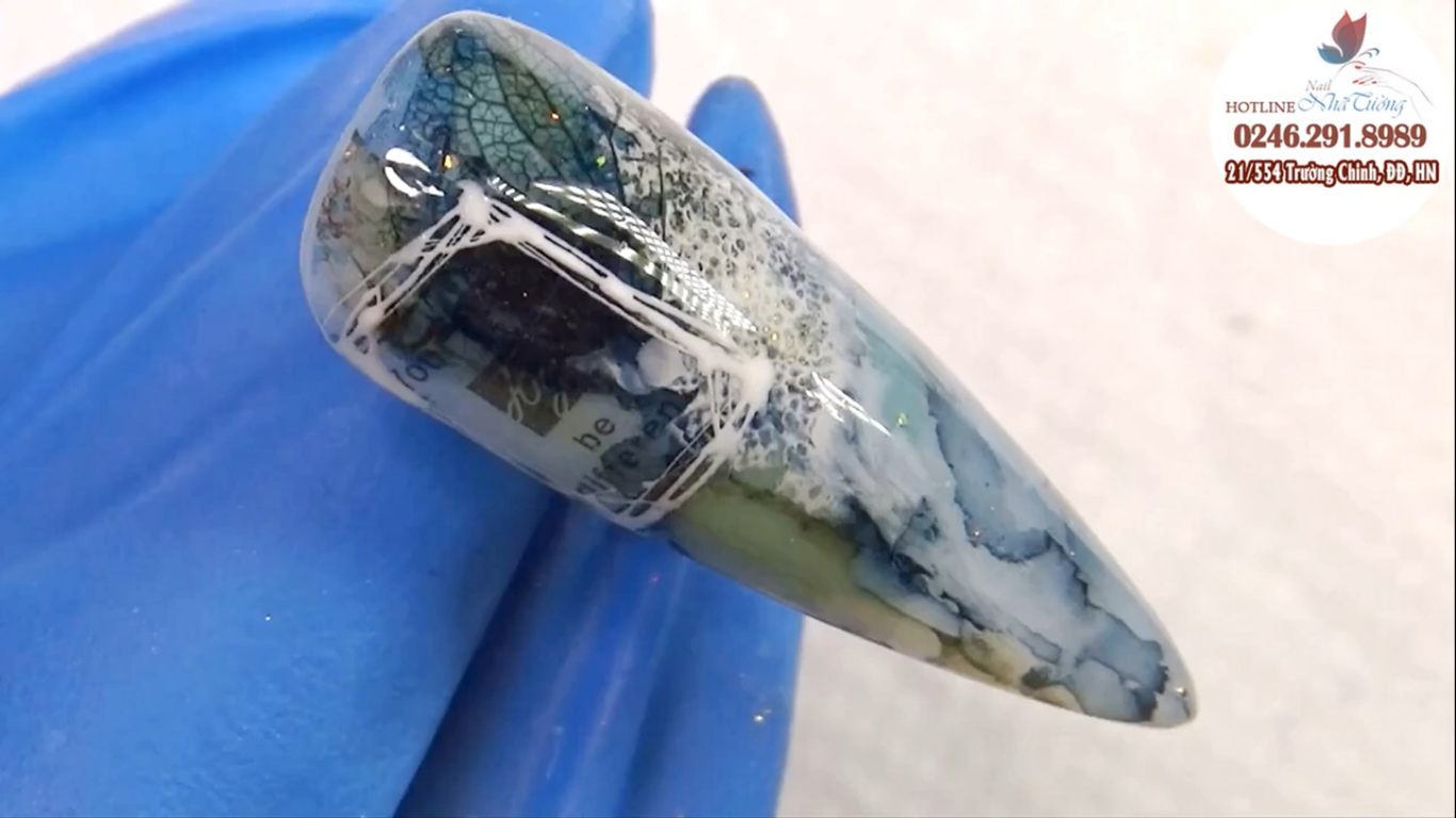 Làm nail vân đá bằng cồn loang đơn giản bài 4 Làm nail vân đá bằng cồn loang đơn giản bài 4