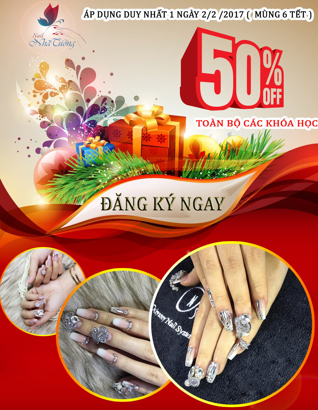 Khuyến mãi khóa học nail khai xuân đầu năm Đinh Dậu Khuyến mãi khóa học nail khai xuân đầu năm Đinh Dậu
